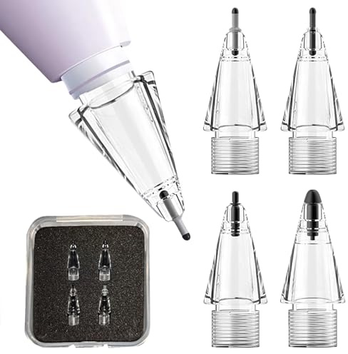 Fofvccv Ersatzspitzen für Apple Pencil 2. Generation/1. Generation, Hochempfindliche und Verschleißfeste Touch Pen Spitzen mit Tragebox 4 Stück Verbesserte Spitze for Apple Pencil Pro/USB-C - BJ