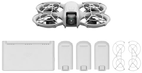 DJI Neo Set mit 3 Akkus, 4K-UHD-Mini-Drohne für Erwachsene, 135 g Follow-Me-Funktion, Handstart, Motivverfolgung, QuickShots, stabile Clips, Propellerschutz integriert, kein Controller nötig
