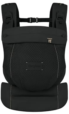 CYBEX Gold AMYA Babytrage, ab Geburt-ca. 3 Jahre, Magic Black | Ab Geburt bis ca. 3 Jahre, 3,2 kg bis max. 15 kg, atmungsaktiver Stoff, selbstanpassende Konstruktion, 4 Tragepositionen