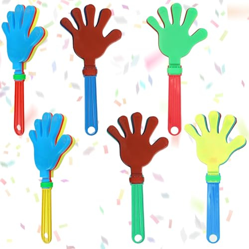 Saituo Home 6 Stück Klatschhand, Bunt Partyspaß Kunststoff Klatschhände | Atmosphärenverbesserer, Atmosphärenverbesserer, Partygeschenke Gefälligkeiten für Sportveranstaltungen Konzert Party Zubehör