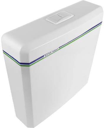 DOITOOL Wall Hung Plastic Toilet Flush Tank with Dual Flush and Heavy Duty Construction, High Level Style Cistern for Bathroom Renovation Hardware