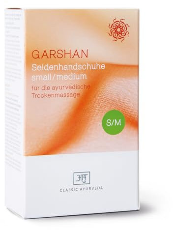 Classic Ayurveda - Garshan Massagehandschuhe small/medium - 1 Paar - Seidenhandschuhe für ayurvedische Trockenmassage mit sanftem Peeling-Effekt