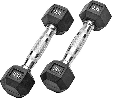 Bad Company I Kurzhanteln gummiert für Aerobic, Gymnastik und Fitness 2 Kg (2x1,0)