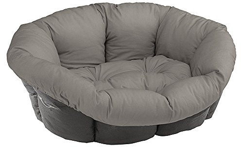 Ferplast Hundekissen, Hundebett und Katzenbett SOFA 'CUSHION 2 Kissen für Haustiere, gepolsterter Bezug, weiche waschbare Baumwollpolsterung, verstellbar mit Gummizug, 52 x 39 x h 21 cm grau