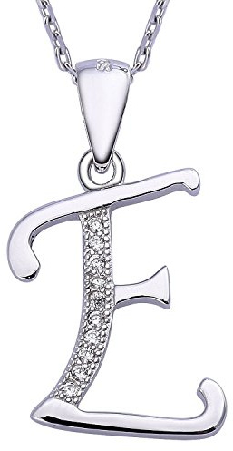 VIKI LYNN Collier Pendentif Lettre Initial en Mon Collier Prénom DIY Les Noms avec Les Lettres! - Idée Cadeau pour Vos Amis - Argent Fin 925 et Oxyde de Zircon Serti (Lettre A)