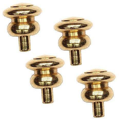 MyTinyWorld 4x 4mm Dolls House Miniature Brass Hourglass Shaped Door Knobs