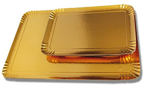 FaisTonGateau – 25 bandejas de servicio en dorado – Bandeja, tamaño 32 x 42 cm.