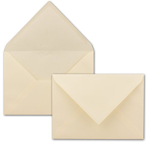 25x Briefumschläge DIN C5-16,2 x 22,9 cm - Creme mit gerippter Struktur - 100 Gramm pro m² - Kuverts mit Strukturprägung - Nassklebung - GUSTAV NEUSER