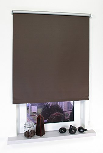 deko-raumshop Thermorollo Verdunkelungsrollo Kettenzugrollo Seitenzugrollo Rollo Braun Breite 60-200 cm Länge 180 cm Thermo Vorhang lichtundurchlässig Alu Beschichtung Hitzeschutz (190 x 180 cm)