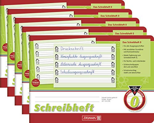Brunnen Schreiblernheft (5 Stück, Schreibheft Lin. 0)