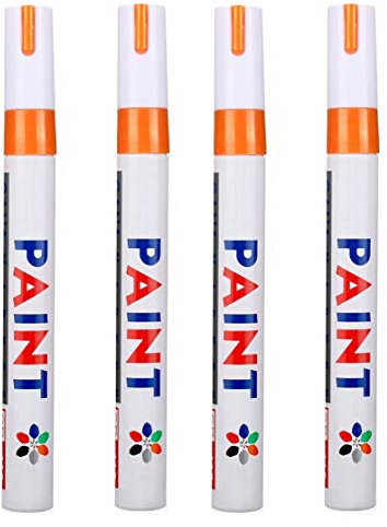 Hallenwerk Orang 4X Stück Reifen Stift Reifenmarker Auto, Motorrad, Fahrradreifen Reifenmarkierungsstift Reifenstift Marker Stift Beschriftung wasserfest wetterfest -101934