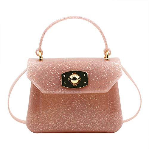 Aimeio Little Girls Handtasche/Umhängetasche, Handytasche, klein, Candy Color Jelly, (rosa (glitter pink)), Small