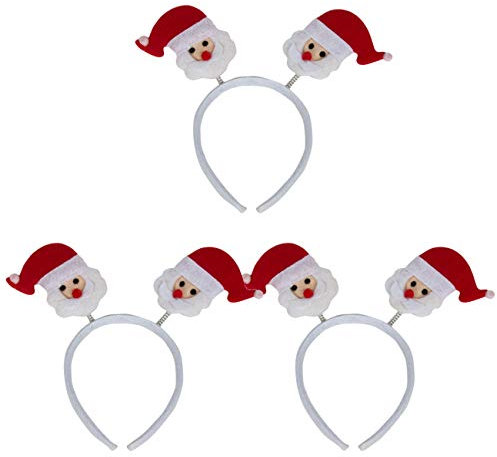 Ciffre 3 Stück im Set Haarreif Geweih Weihnachtsmütze Nikolausmütze Winter Mütze Mützen Nikolaus Santa Rot Elch Rentier