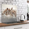 murando Glass Splashback for Kitchen Backsplash Cooker Protector Tempered Glass Decorative Wall Art Panel Heat Resistant Graphic 60x60 cm / 24x24 Flowers Orchid Abstract Geometrical b-A-0569-aq-a