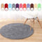 Geling Chenille runder Teppich, Non-Slip Shaggy Chenille Badmatte Weiche Mikrofasern Badteppich mit Wasser Absorbent, maschinenwaschbar,Grau,140cm