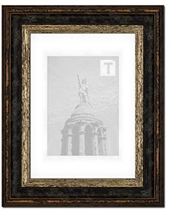 Barock-Bilderrahmen Heloise Schwarz Silber 20 x 30 cm Echtglas Antireflex 2mm Antik gescheckt Vintage