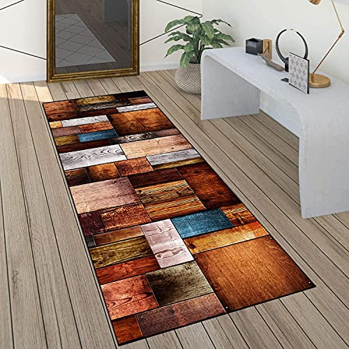 QQrunner Teppich läufer Flur rutschfest 120x300cm Küchenteppich Patchwork Waschbar Meterware Schlafzimmer Korridor Teppich Lang, Länge Anpassbare, 60/70/ 80/90/ 100/110/ 120cm Breit