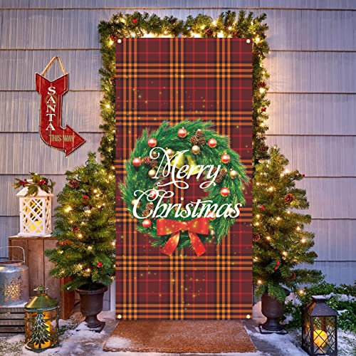 VICSOM Weihnachten Banner, Merry Christmas Türbanner, Weihnachtsbanner, Weihnachtsdeko Christmas Banner, Weihnachten Hintergrund Banner für Weihnachten Hängen Party Dekor