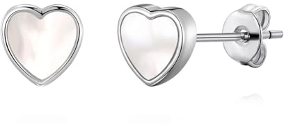 Philip Jones Mother of Pearl Heart Stud Earrings