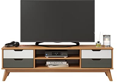 möbelando TV-Lowboard Unterschrank HiFi Element Rack Fernsehschrank Schrank Sandvika II