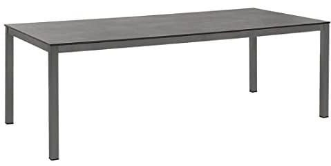 OUTLIV. Gartentisch 220x100 cm, Aluminium/HPL in Anthrazit/Zement Dunkel, modernes Highlight für Ihren Garten, für ca. 8 Personen