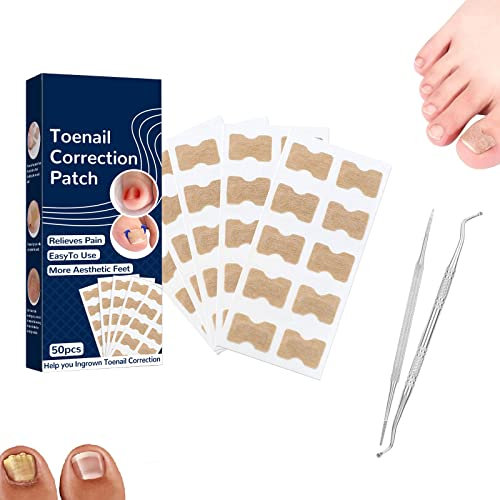 LXHH Fertoe Toenail Corrector Patch,Health Toenail Corrector Patch,Ingrown Toenail Correction Stickers,With Nail Correction Tool,Efero Nail Treatment Repair Gel (50PCS)