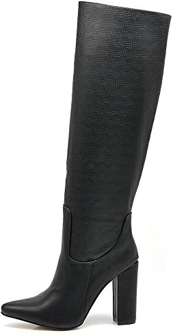 IF FASHION Stivali Alti A Punta Primaverili Estivi Con Tacco Alto Da Donna 402 Nero N.38