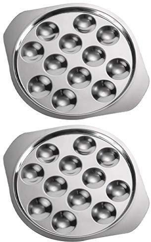 Luxshiny Groß 2st Schneckengericht Keramikgeschirr Escargot Platte Oktopus-kugel-backblech Teuflische Eierplatte Schneckenplatte Takoyaki Pfanne Pfannen Idli Hülse Rostfreier Stahl Zitrone