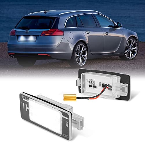 POPMOTORZ Kennzeichenbeleuchtung, 2 Stücke Nummernschildbeleuchtung für O-pel Vectra C INSIGNIA Astra J, Kennzeichen mit CAN-Bus Fehlerfrei 2835 SMD Leichte Installation