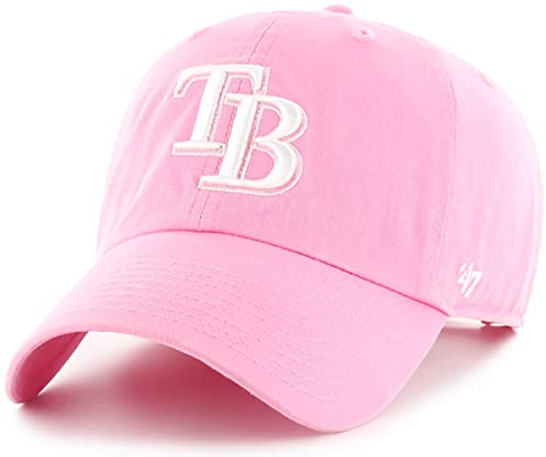 '47 MLB Rose Clean Up Verstellbare Mütze, Damen Einheitsgröße, Tampa Bay Rays Rose Pink, Einheitsgr��e