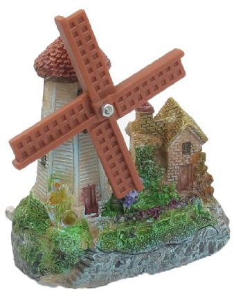Yalych Aquarium Paysage décoratif cheminée Maison Moulin à Vent Miniature w Air Tube Décoration d'aquarium