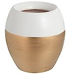 J-Line Vase Rand - Terracotta - Weiß/Gold - Small