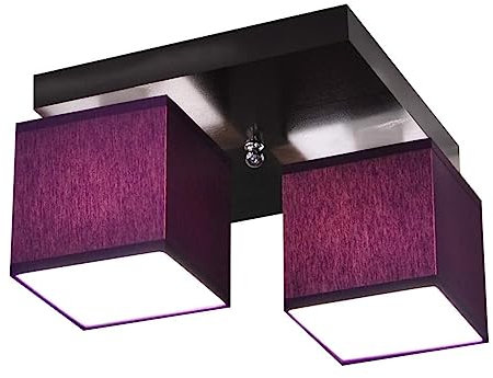 alfalux Deckenlampe LLS229D Deckenleuchte Leuchte 2-flammig Holz Kinderzimmer Wohnzimmer Lampe LED-geeignet (VIOLETT)