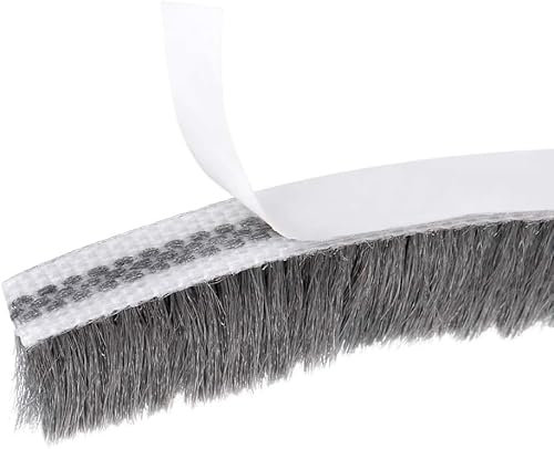 Boxonly Bande d'étanchéité autocollante coupe-vent pour porte et fenêtre - 7 mm x 12 mm - Gris