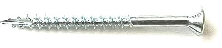 FASTENPOWER #8 x 2” Wood Screws Flat Head Particle Board Screws Type 17 Point w/Nibs Steel Zinc Coated Wood Screws Great for Particle Board, MDF, Cabinet Hinges, Furniture, Woodworking, 90 Qty