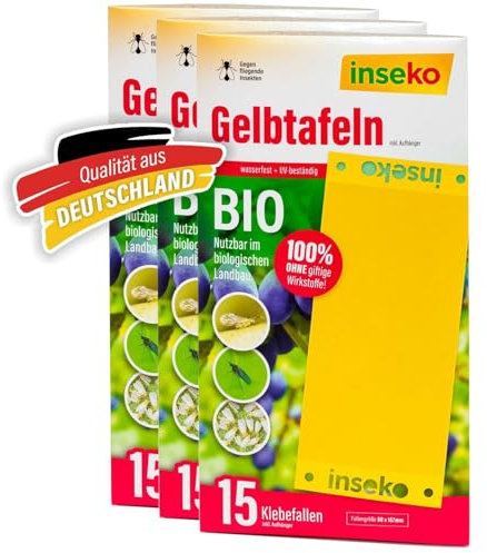 45 x inseko Gelbtafeln I große Gelbsticker gegen Trauermücken UVM. I Gelbfalle 100% giftfrei (45)