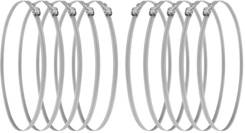 Vent Systems 250 mm – 10 Stück – verstellbare Schneckengetriebe-Stahlkanalschellen aus verzinktem Stahl – Trockner-Entlüftungsschelle – Rohrschelle - Automobil – Schneckenantriebs-Schlauchschellen