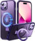 Chicfun 3-in-1 MagStänder für iPhone 13 Hülle, iPhone 14 Hülle für MagSafe, [Nr. 1 Magnetkraft+Handlicher Ständer+Militär Stoßfest] Schutzhülle Handyhülle iPhone 13/14 Phone Case Cover Silikon Bumper