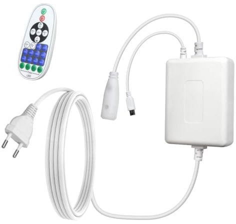 ALITOVE AC 190V-260V Controller nur für einfarbige COB-LED-Streifen, AC Direktstecker-Adapter mit RF-Fernbedienung, Kompatibel mit B0DFHF4Y43 B0D3HFZBY4 B0CD2CG71W (Kein LED-Licht)