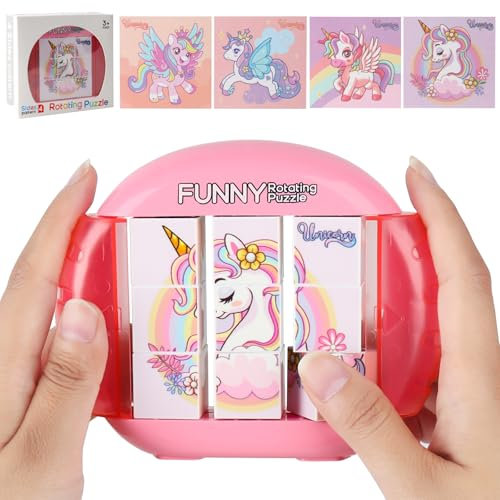 YAOZUP Spielzeug 4-in-1 Puzzle 9 Teile, Drehbares 3D Puzzle, Montessori Puzzle für Kinder, Geduldspiele Lernspielzeug Motorikspielzeug, Kinderpuzzle Steckpuzzle Geschenk für Kinder ab 2 3 4 5 6