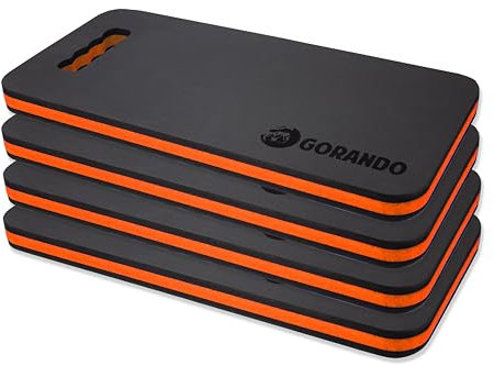 GORANDO® Premium Kniekissen 4er Set |orange| Kniebrett | Knieunterlage - Ideal für die Arbeit in Werkstatt, Haus, Garten | Knieschoner, Knie-Matte, Sitz-Unterlage