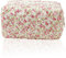 FUIPVGI Pinke Make-up-Tasche, ultragroßes Fassungsvermögen, Blumen-Tasche, Reißverschluss-Tasche, Reise-Kosmetik-Organizer, Baumwoll-Kosmetiktasche, Reisezubehör, für Damen, Mädchen, Reisezubehör