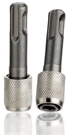JJUNW 2 Stück SDS Plus Adapter, Sechskantschaft Bohrerhalter Konverter 6,35mm (1/4'') Sechskant-Bithalter für Erdbohrer Schlagbohrer SDS-Bohrhammer