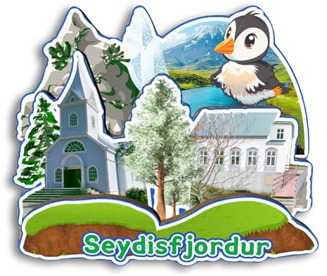Quwsne Kühlschrankmagnet Seydisfjordur Island Kühlschrankmagnet Stadt Reise Souvenirs Touristengeschenke 3D klassische Sehenswürdigkeiten handgefertigt Handwerk Heimdekoration 2292