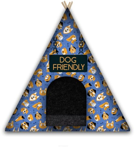 Arco Design Hundezelt Tipi Zelt Katzen Hund Katzentipi Mit Kissen 85x75x75 cm Katzenbett Hundebett Tierbett Maschinenwaschbar Filz Holz Grau Dogs XL