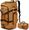 Bolsa Deporte Hombre Grande con Correas De Mochila 70L Impermeable Bolsa De Viaje Mujer con Compartimento para Zapatos para Deportivo Boxeo Gimnasio, Marrón