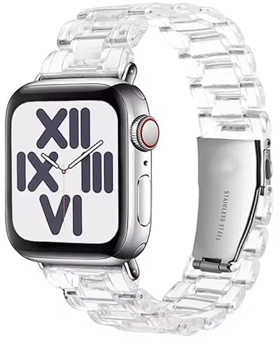 Correa de reloj transparente de resina para Apple Watch 38 40 41 42 44 45 49 mm
