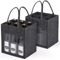 Anhow 2pcs Sac à Vin en Feutre, 6 Bouteilles Porte-Bouteilles Sac de Transport avec Séparateurs pour Champagne/Bière/Boissons - Gris Foncé