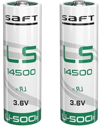 'Saft' AA 3.6V 2600mAh Lithium Battery Li-SOCL₂ Non-Rechargeable Battery SB-AA11 LS14500 TL-5903 SL-360 for Water Electricity Meter Gas PLC Facility Equipment Spare Generic Battery (2 Batteries)