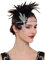 BABEYOND Flapper 1920s Gatsby Stirnband - 20er Jahre Vintage Strass Haarschmuck Hochzeit Ball Damen Feder Kopfbedeckungen Schwarzes
